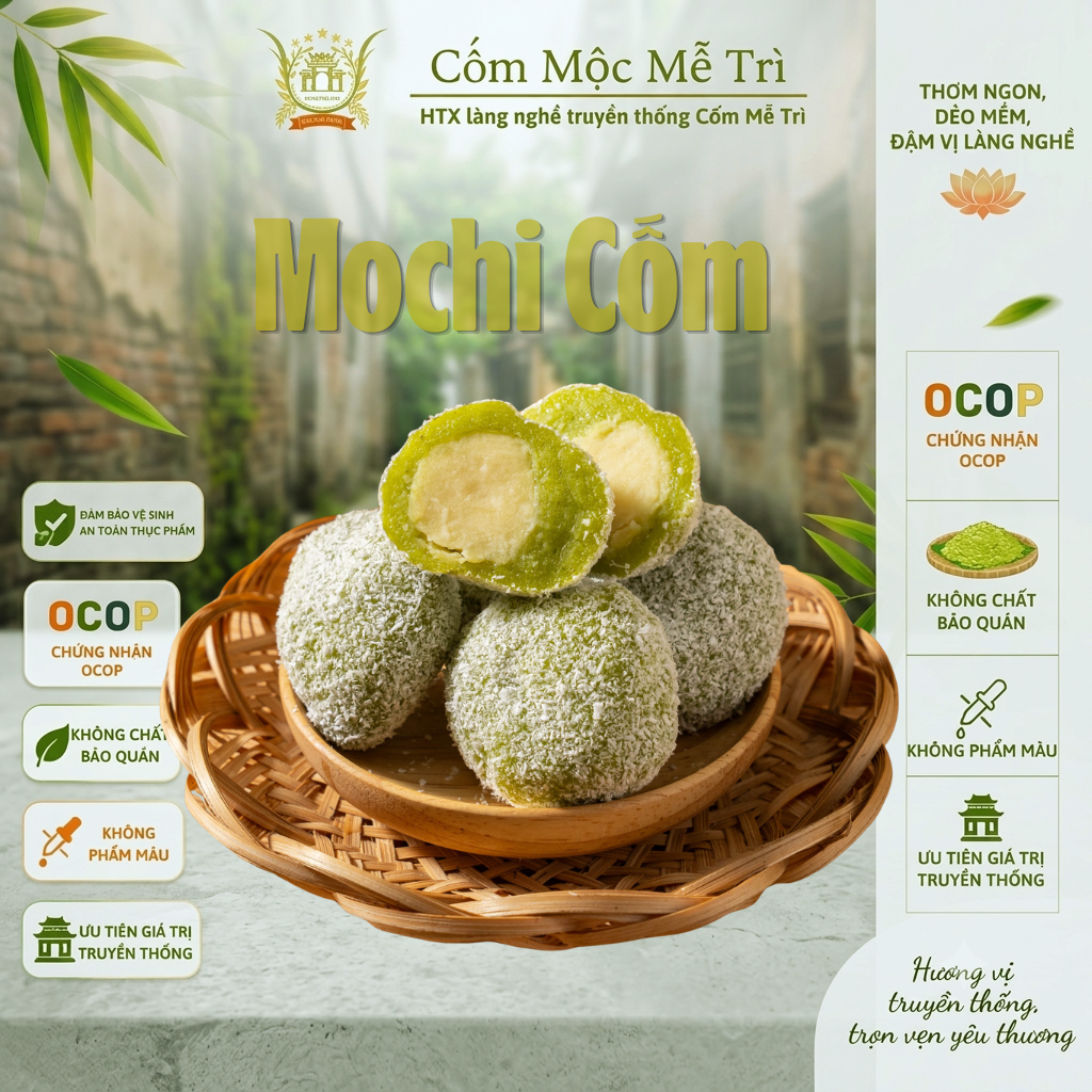 Bánh mochi cốm dừa